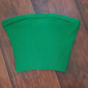 Ribbed green tube top